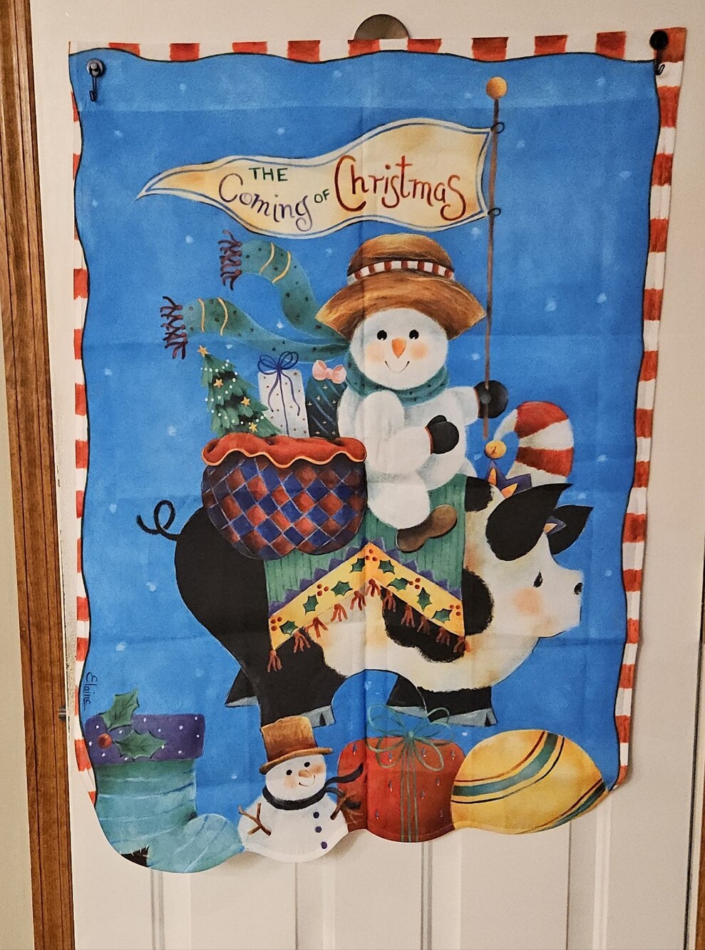 Holiday The Coming Of Christmas Large Size Pole Flag